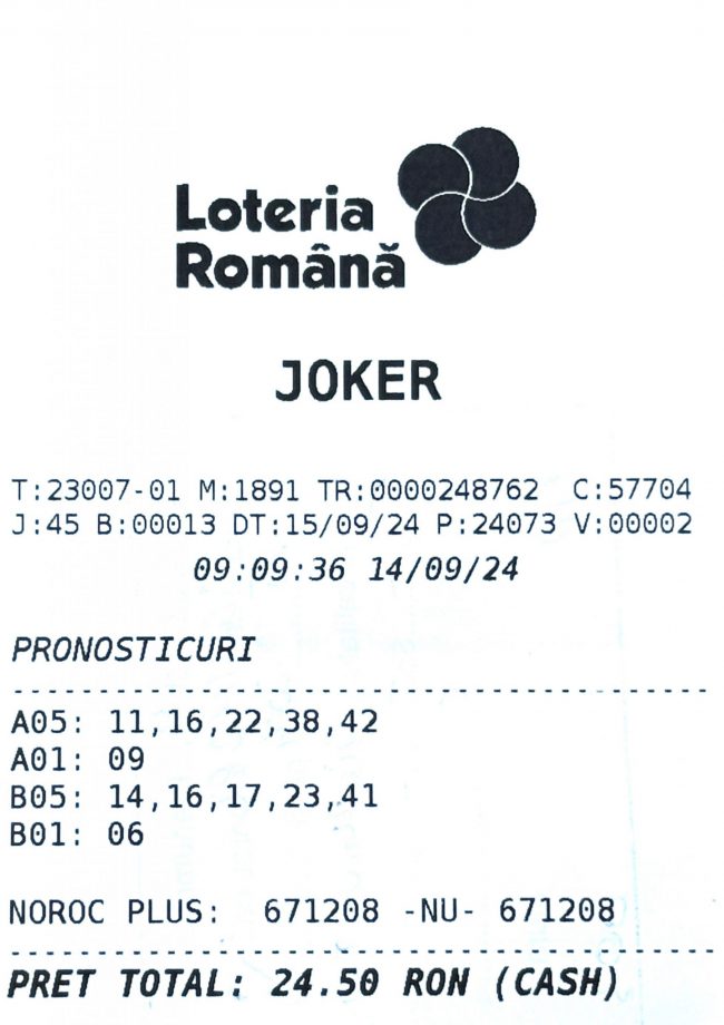 bilet joker 15.09.2024